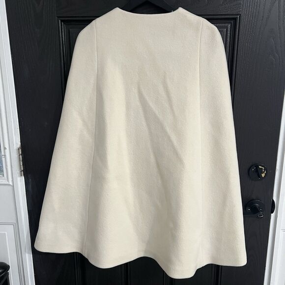 Massimo Dutti Wool Cape Coat Women’s Small Cream - Picture 2 of 7